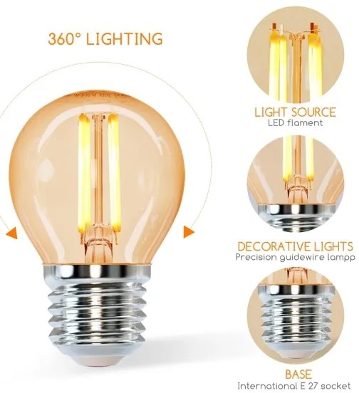 Lampadina LED G45 E27/6W/230V 2200K - Aigostar