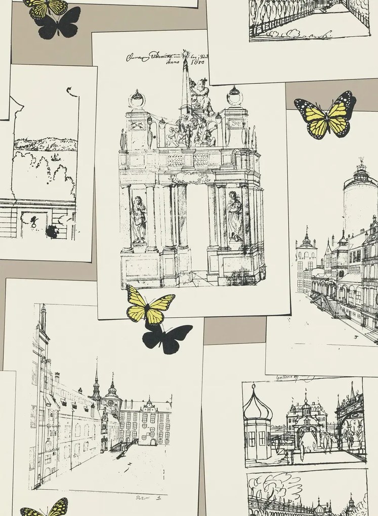 Långelid / von Brömssen Carta da parati The Butterfly Effect - Dusty Lemon