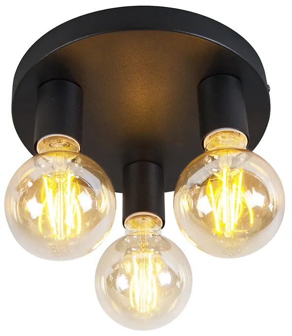 Lampada da soffitto moderna intelligente nera incl. 3 WiFi G95 - Facil