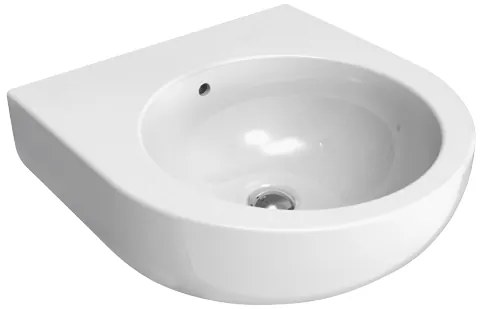 Flaminia PASS 50 lavabo 50x52 cm da appoggio o sospeso con piano rubinetteria in ceramica bianco