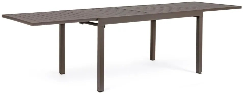 Tavolo allungabile PELAGIUS in alluminio caffè 135&#215;90 cm &#8211; 270&#215;90 cm