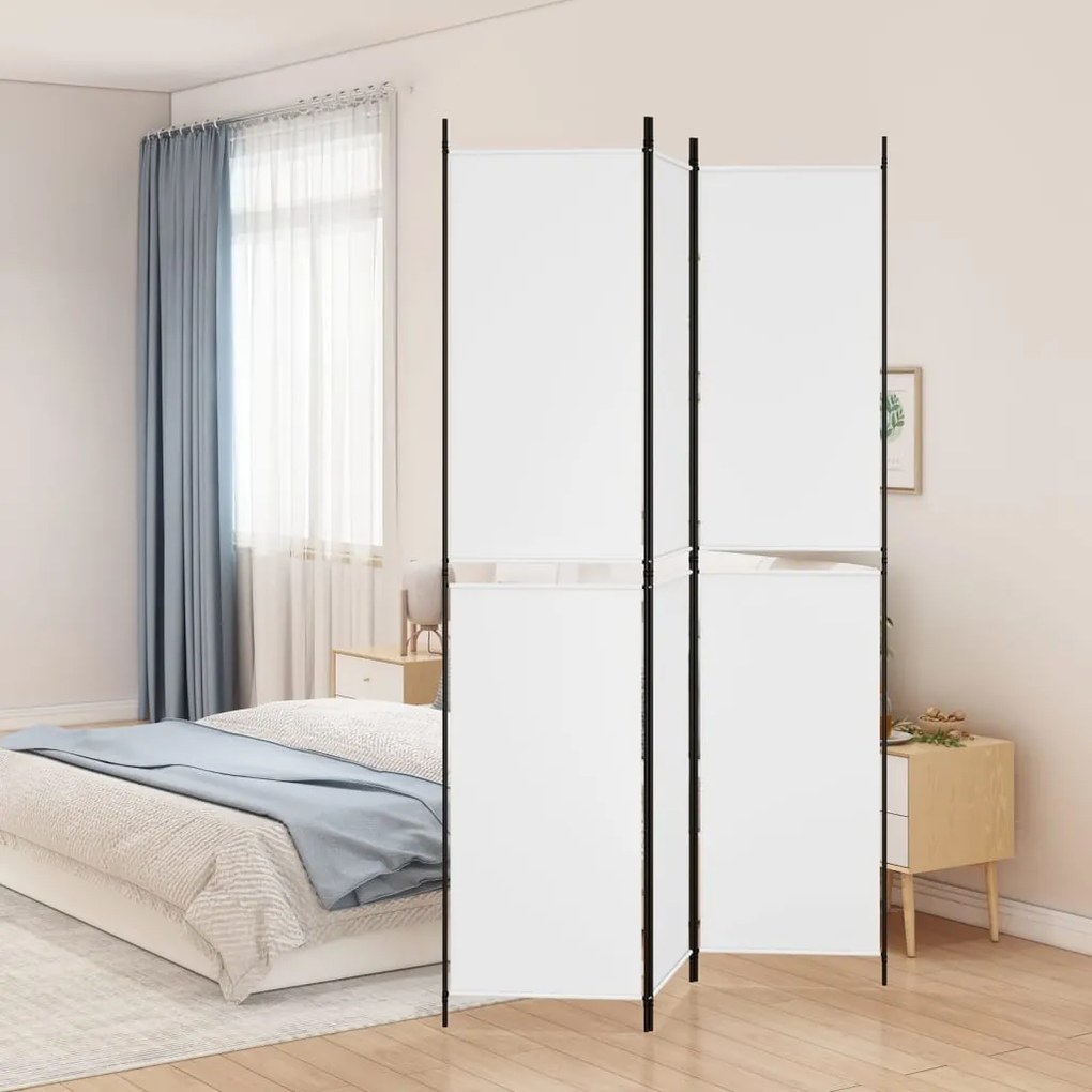Divisorio A 3 Pannelli Bianco 150x220 Cm İn Tessuto /