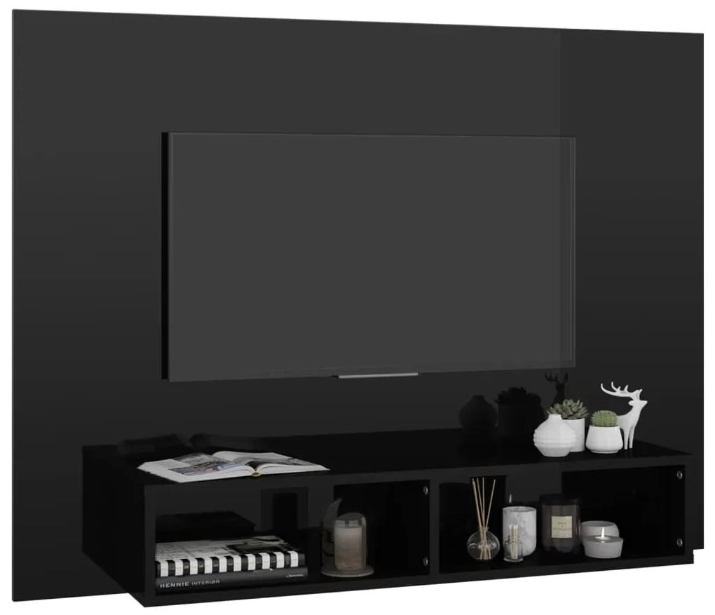 Mobile porta tv a muro nero lucido 120x23,5x90cm truciolato
