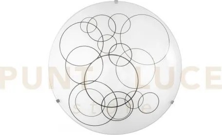 Plafoniera karma bianca e nera 2 luci attacco e27 30x30x9,5cm in vetro