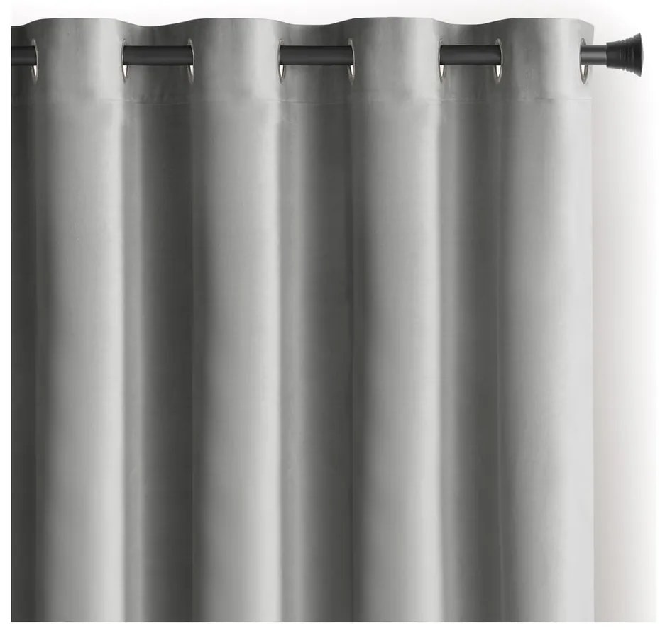 Tenda parzialmente oscurante grigio chiaro in velluto 140x245 cm Eyelets – Restilo