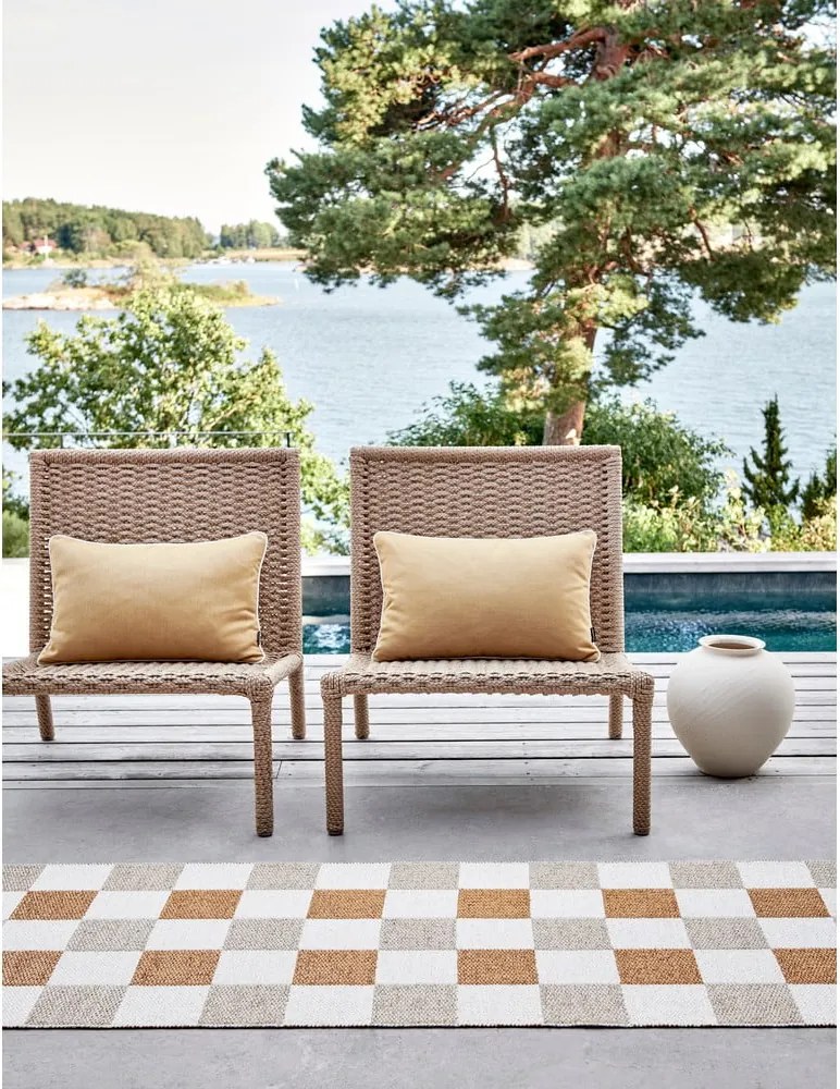 Passatoia da interno/esterno giallo ocra/beige 70x240 cm Pix Vanilla Ochre – Pappelina