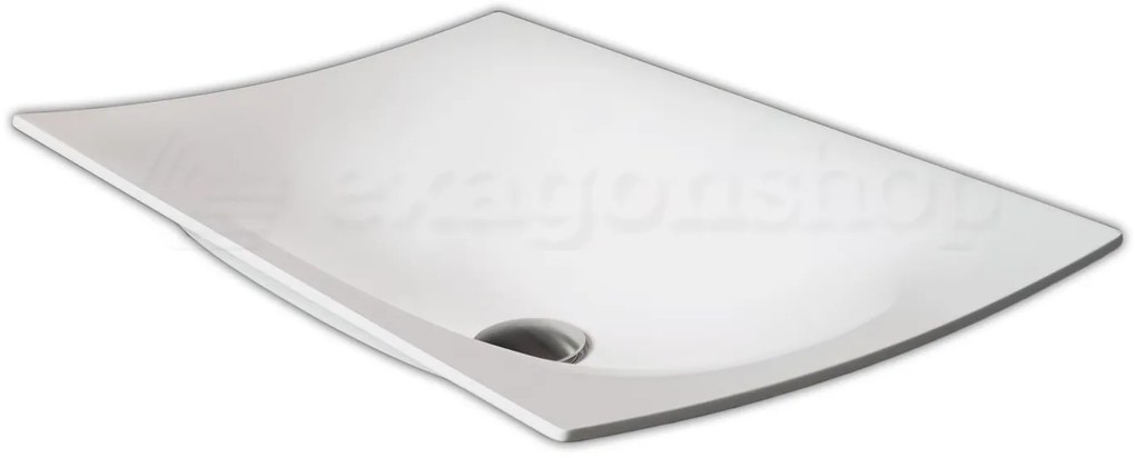 Antonio lupi fogliomood63 lavabo soprapiano ad incasso 40x63 cm in flumood bianco