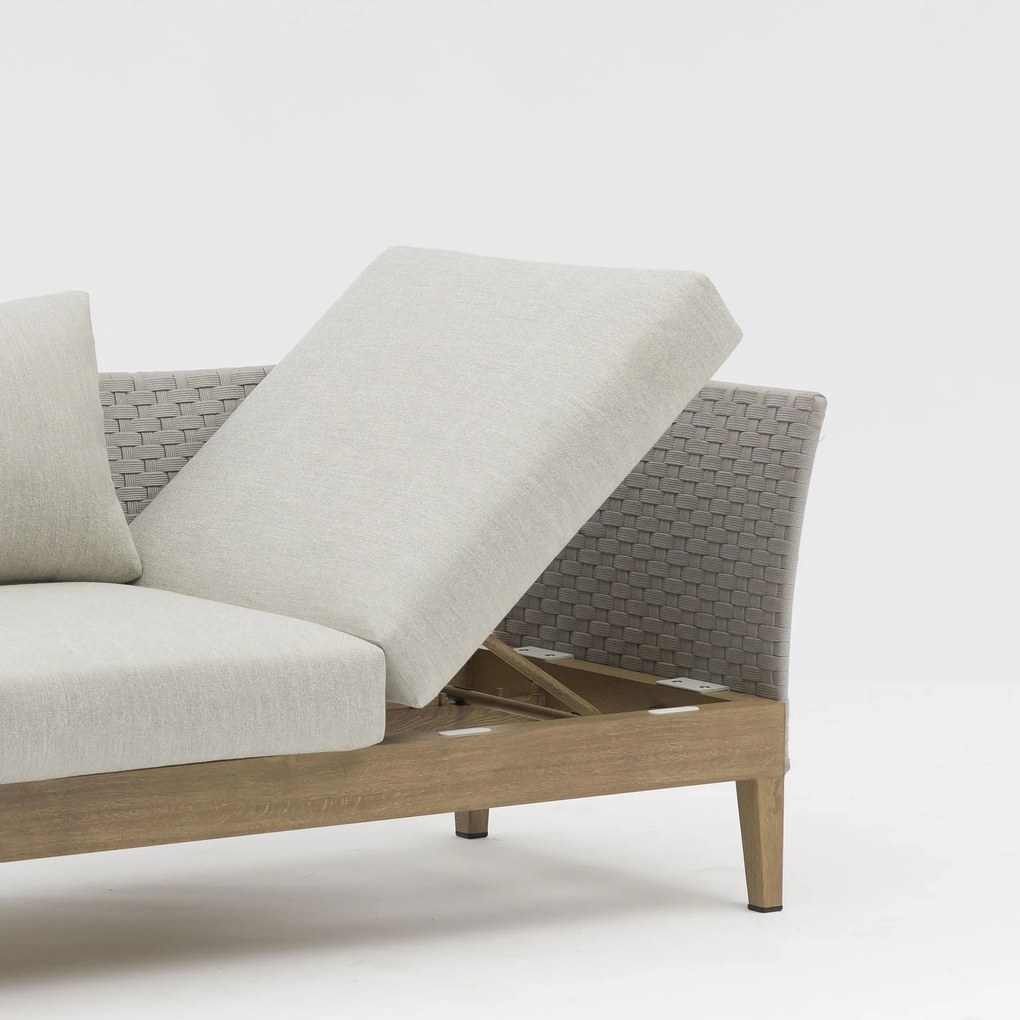 ZORA - salotto con struttura in alluminio effetto legno