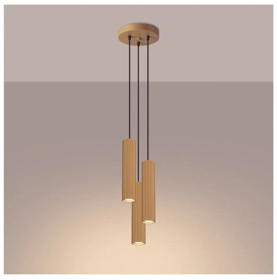 Lampadario dorato ø 19,5 cm Gleam – Sollux