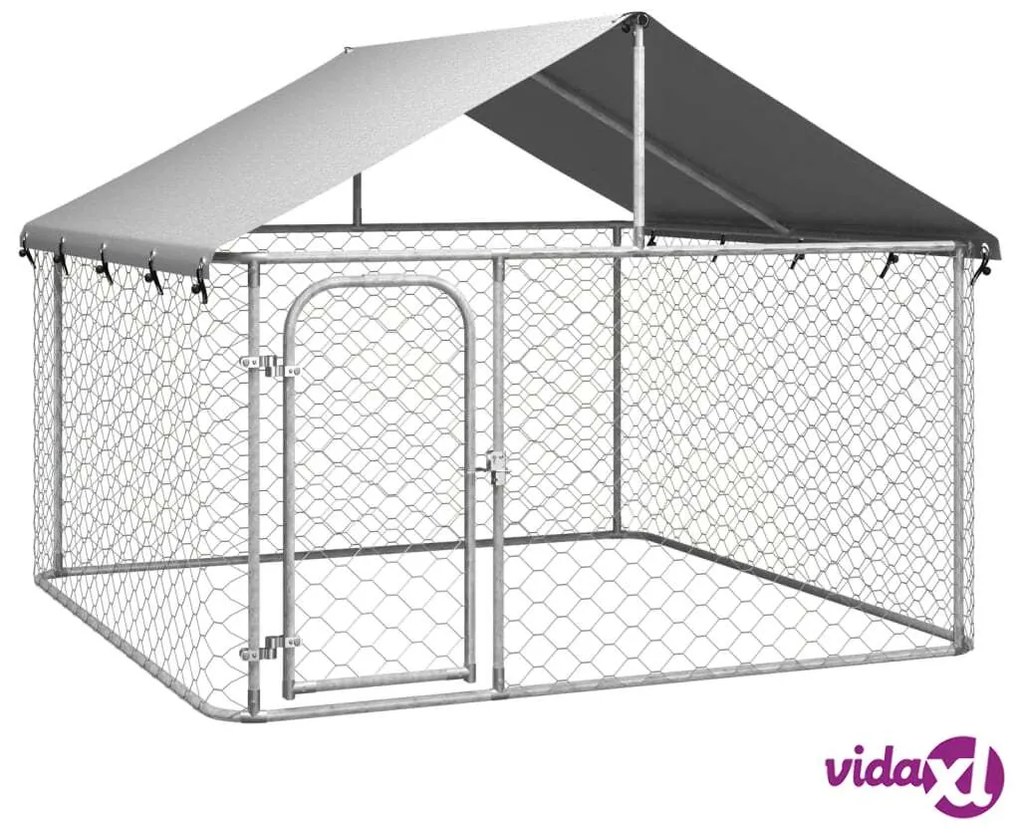 vidaXL Gabbia per Cani da Esterno con Tetto 200x200x150 cm