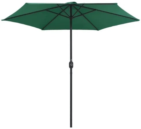 Ombrellone da Esterni con Palo in Alluminio 270x246 cm Verde