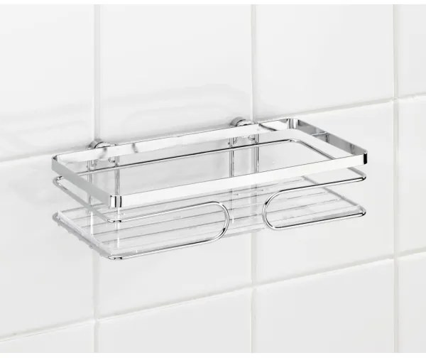 WENKO 20409100-Mensola PREMIUM in acciaio inossidabile 24x13,5 cm inox/argento