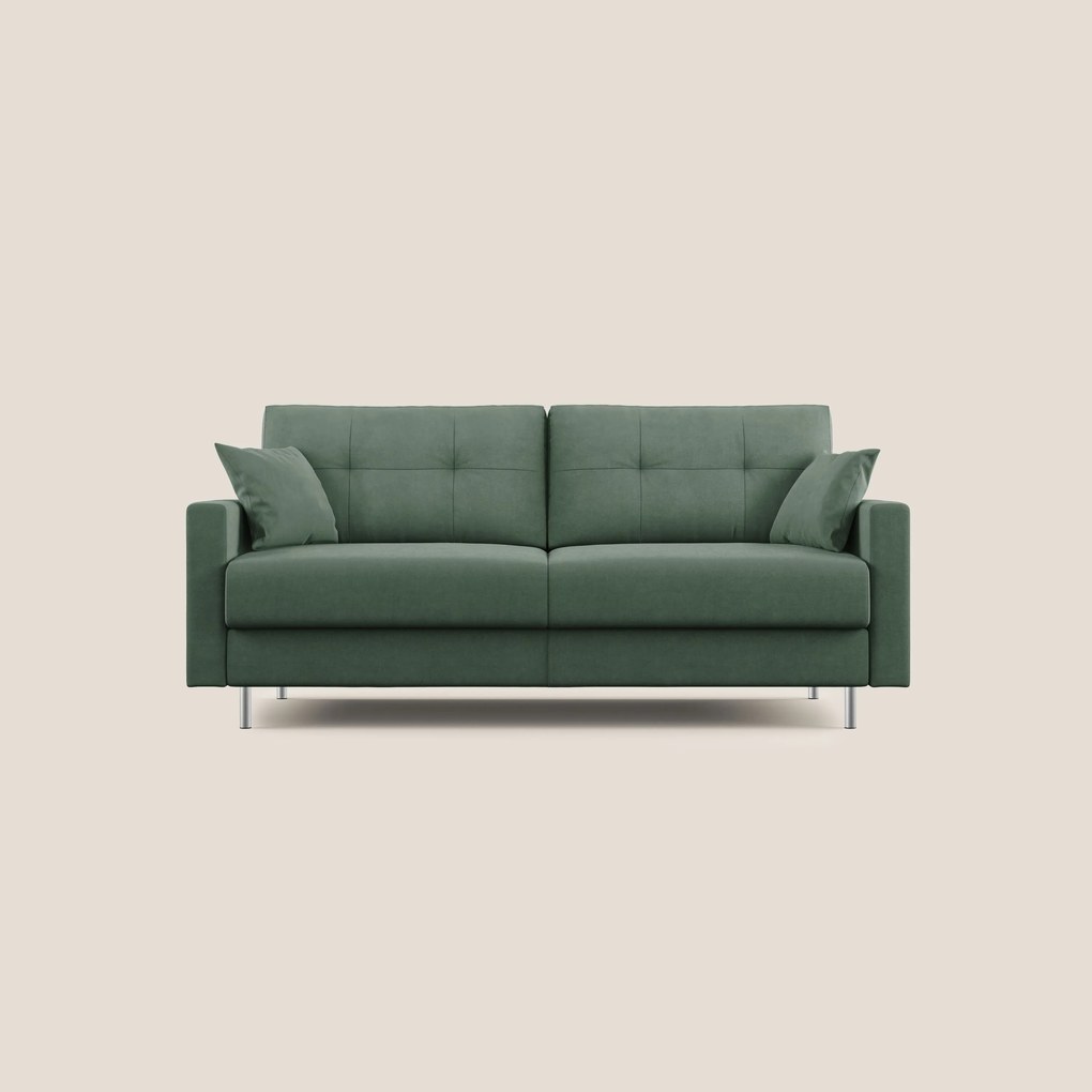 Megan divano letto matrimoniale in microfibra smacchiabile T11 collezione Autunno verde 168 cm (mat. 120x197)