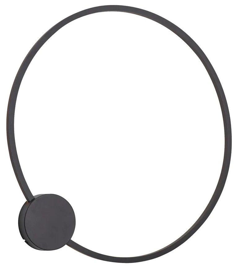 Lampada da parete di design nera 67 cm con LED integrato dimmerabile a 3 fasi - Anello