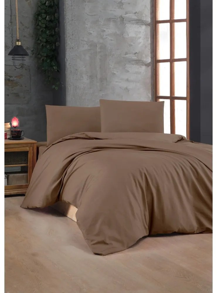 Biancheria da letto marrone in cotone renforcé per letto matrimoniale 200x200 cm – Mijolnir