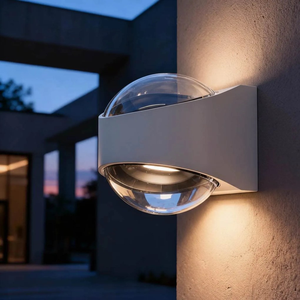 Applique LED 12W Bidirezione Curvo IP65 con LED Bridgelux - Bianca