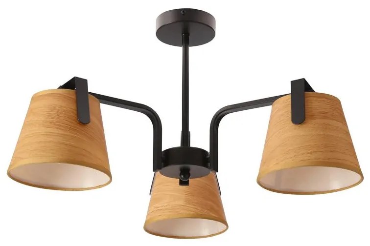 Lampadario a sospensione con supporto rigido AMBERG 3xE14/40W/230V marrone