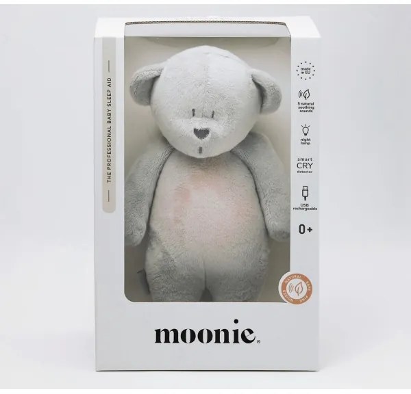 Moonie - Compagno di coccole con melodia e luce orsacchiotto 2.0 argento
