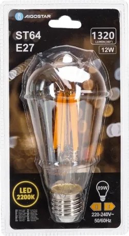 Lampadina LED VINTAGE ST64 E27/12W/230V 2200K - Aigostar