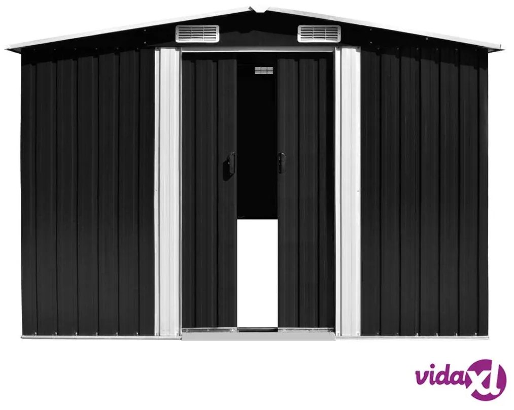 vidaXL Capanno da Giardino Antracite 257x779x181cm in Acciaio Zincato