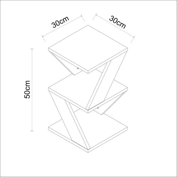 Tavolino ALBENI 50x30 cm bianco