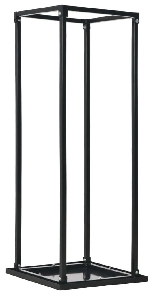 Rastrelliera Per Legna Da Ardere Base Nera 37x37x113cm Acciaio /