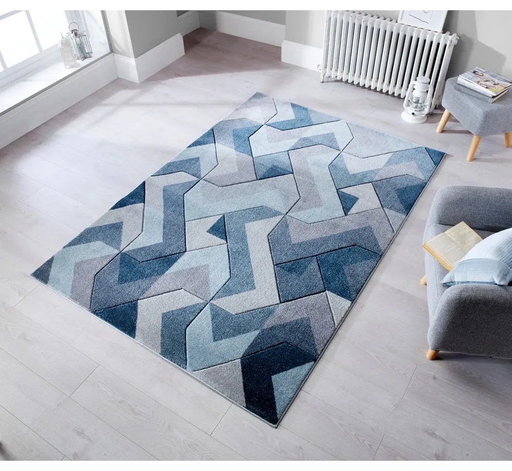 Tappeto blu/grigio 120x170 cm Aurora - Flair Rugs