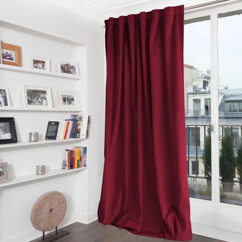 Tenda Rvenise rosso, fettuccia e passanti nascosti 135x280 cm