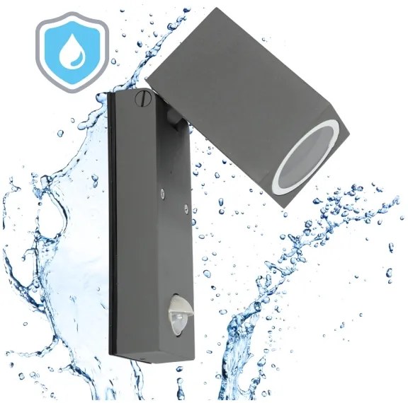 Applique da esterno con sensore  QUAZAR 1xGU10/35W/230V IP44 grigia