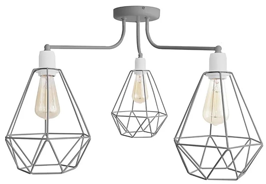 Lampadario KARO 3xE27/15W/230V grigio