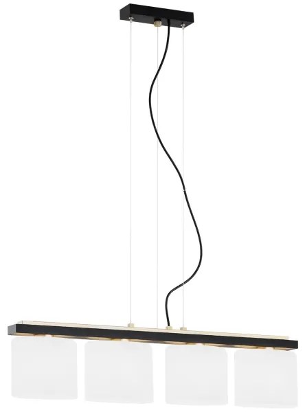 Argon 1814 - Lampadario a sospensione con filo CANOA 4xE27/15W/230V nero