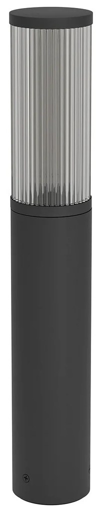 Lampione Per Esterno Moderno Salle Alluminio Nero Policarbonato Trasp 1 Luce E27