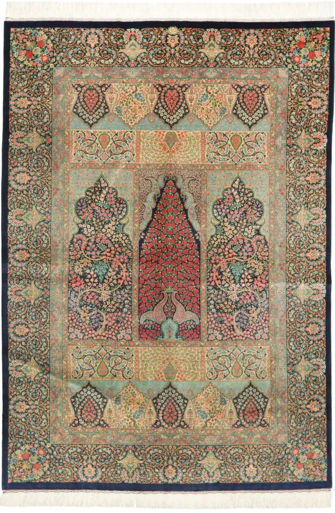 Ghom Tappeto persiano 140 x 200 Blu (Iran) Annodato A Mano