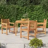 Set da Pranzo per Giardino 5 pz in Legno Massello di Teak cod mxl 78140