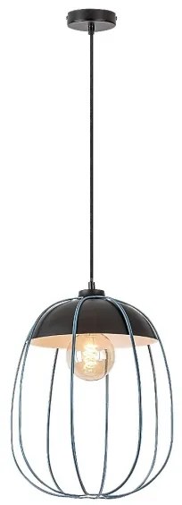 Rabalux 72024 - Lampadario a sospensione con filo SVENS 1xE27/60W/230V nero/blu