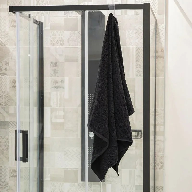 Telo bagno per doccia 90x140 cm nero in cotone 100%