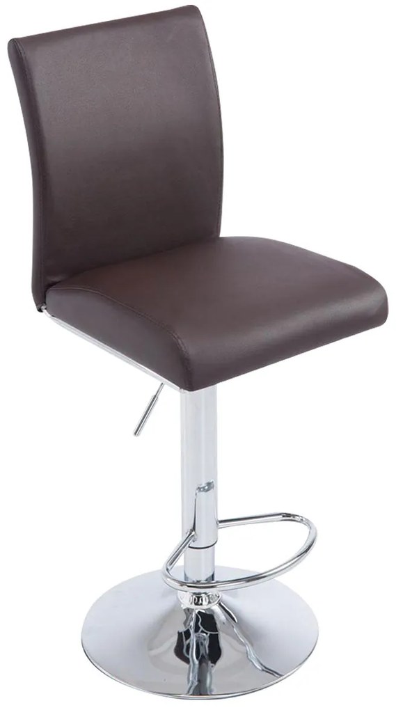 Sgabello Bar Köln Regolabile İn Ecopelle Con Poggiapiedi Ergonomico / Braun