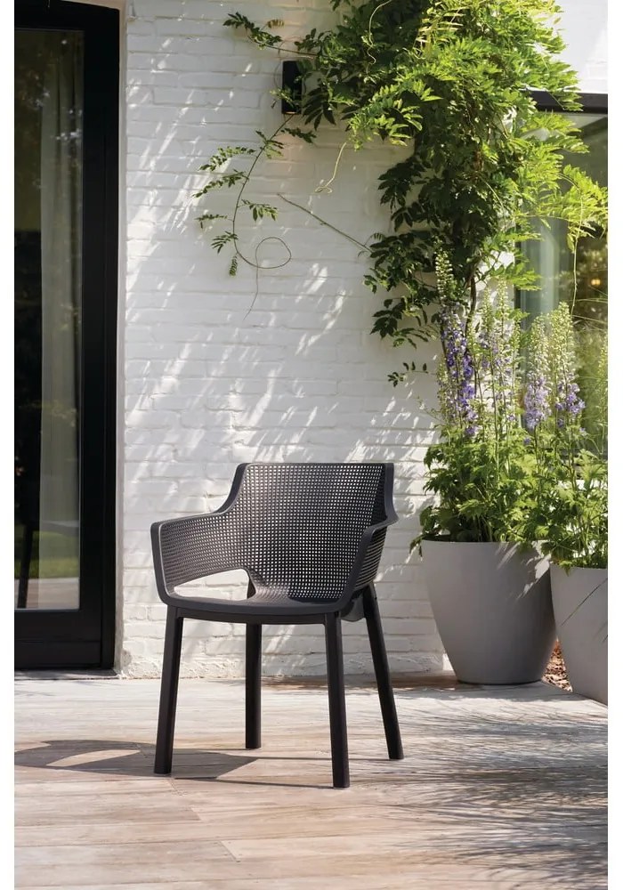 Sedia da giardino in plastica grigio scuro Elisa - Keter