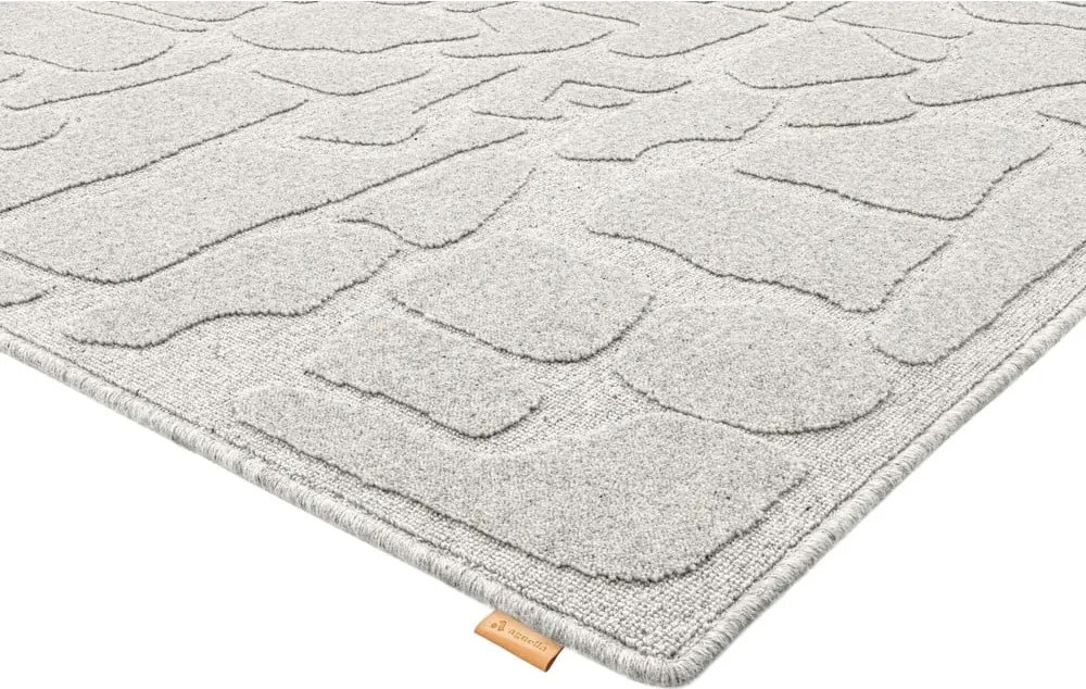 Tappeto in lana grigio chiaro 200x300 cm Morphic Dunes - Agnella