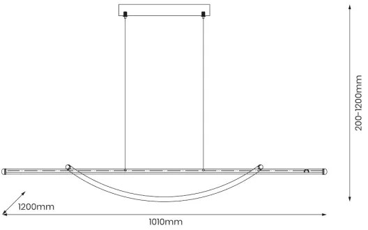 Lampadario LED a sospensione con filo AMBAR LED/35W/230V nero