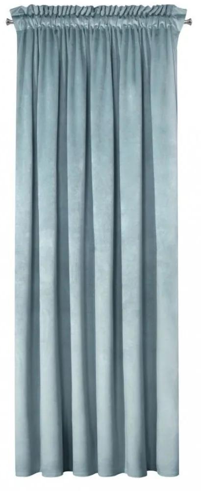 Tenda in velluto azzurro con nastro per cravatta 140 x 270 cm