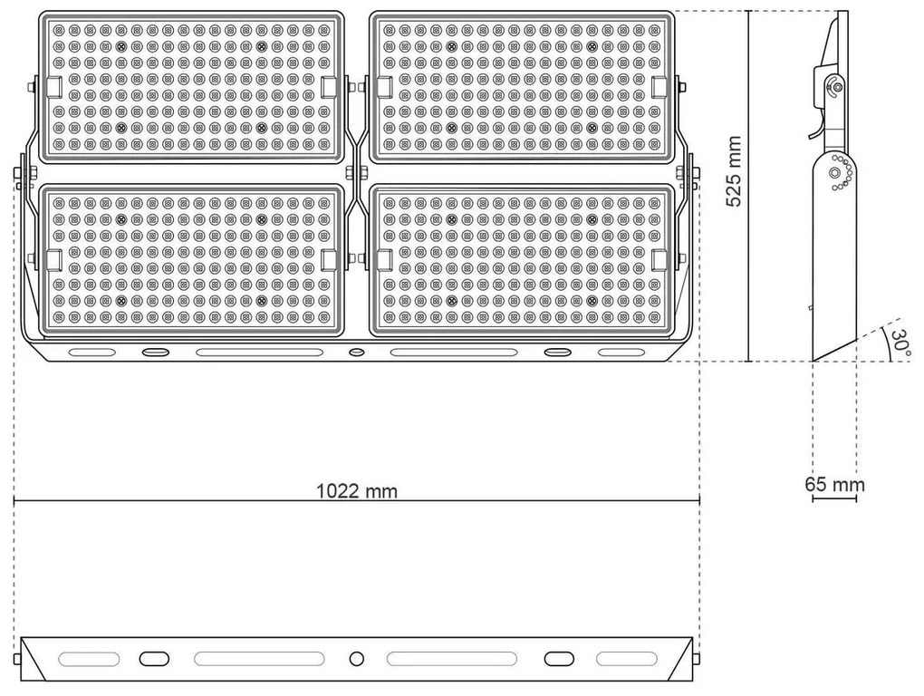 Faro Modulare LED 1.000W IP66 angolo 60° 135lm/W IK08 - LIFUD Driver Colore Bianco Naturale 4.000K