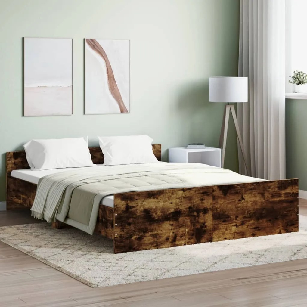 Giroletto Con Testiera E Pediera Rovere Fumo 160x200 Cm /