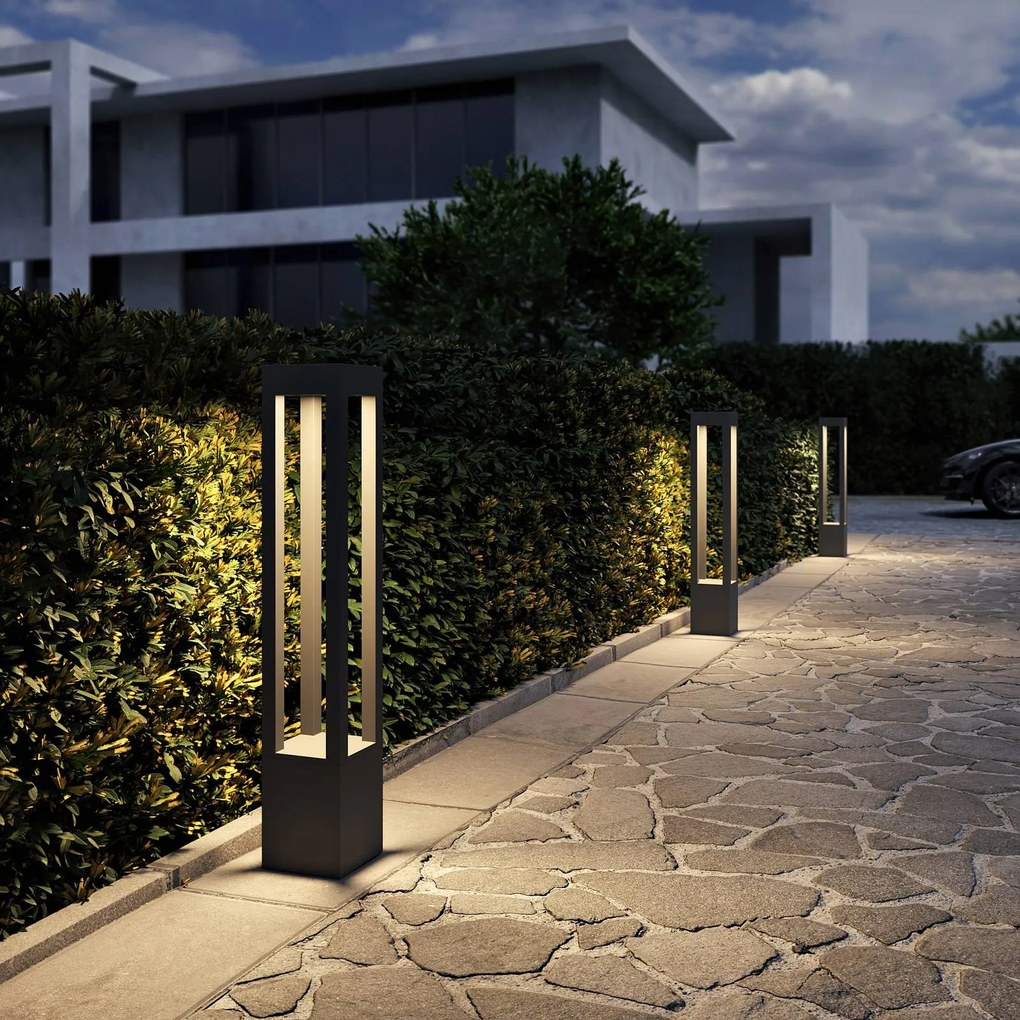 Lampioncino da giardino Lienna Arcchio, Alluminio / Grigio / Zincato, Alluminio, Moderno, Lampada LED da esterni