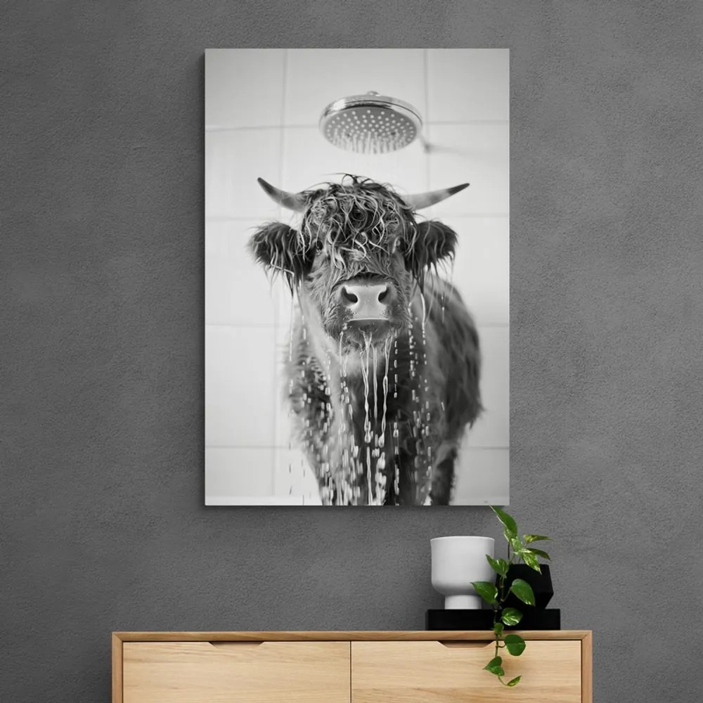 Quadro su tela – Mucca sotto la doccia