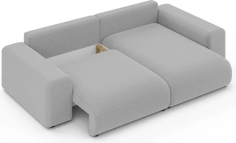Divano angolare grigio chiaro allungabile/con contenitore (con composizione variabile) Luma – Ropez