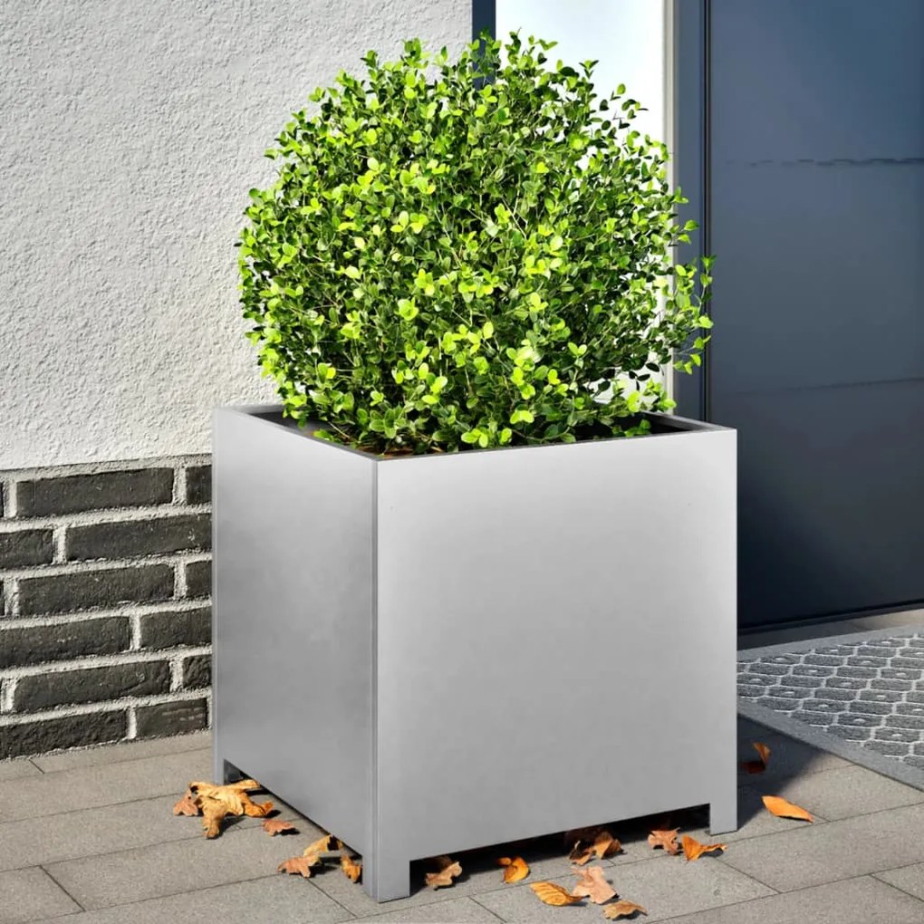 Fioriera Da Giardino 50x50x50 Cm İn Acciaio Zincato /