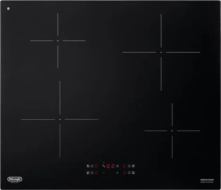 Piano cottura induzione 4 zone L 60 cm PIN 62 DE'LONGHI nero