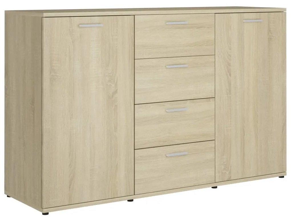 Credenza Rovere Sonoma 120x35,5x75 cm in Legno Multistrato