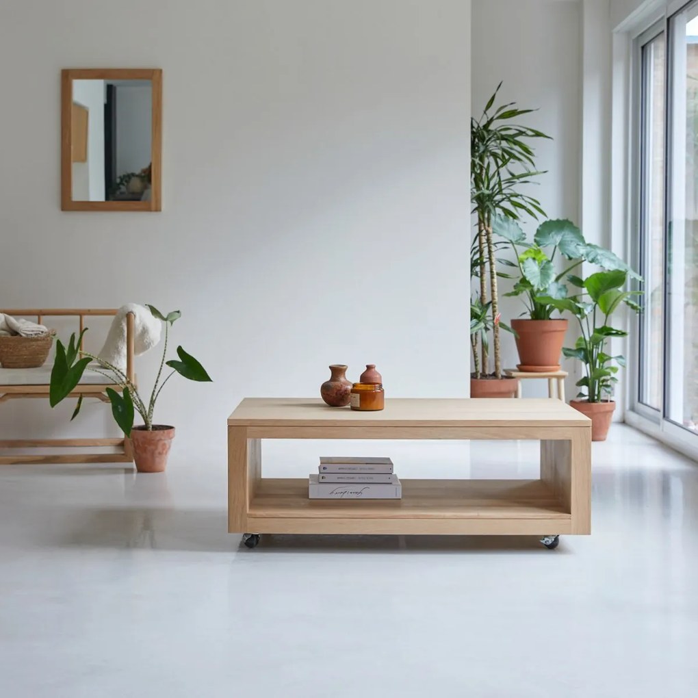 Tikamoon - Tavolo basso in legno di quercia senza nodi 110x60 Anoa
